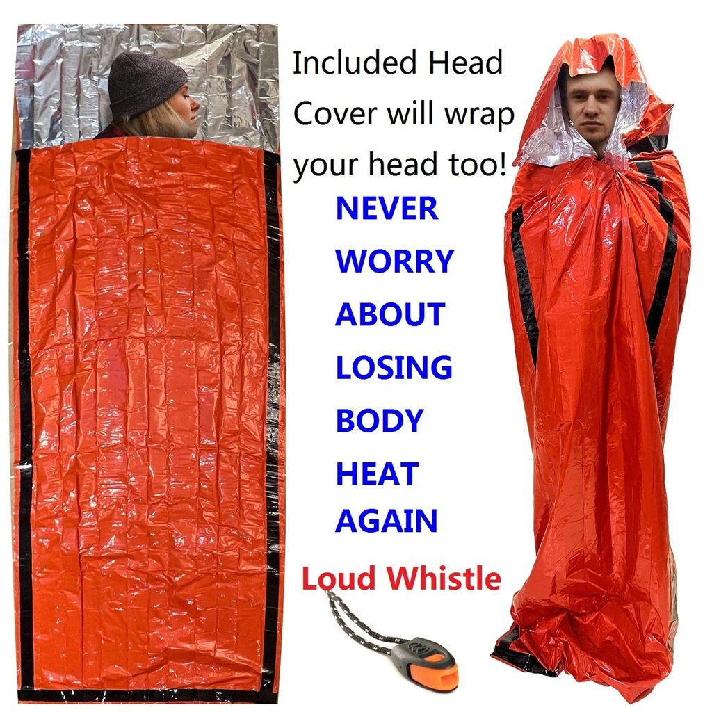 Emergency Sleeping Bag Survival Bag 2 Pack Survival Sleeping Bag Emergency Sleeping Bags Emergency Bivy Sack Portable Emergency Blanket Survival Gear Emergency Bivvy Thermal Sleeping Bag Camping9